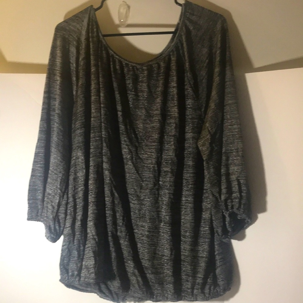 Covington long sleeve top size 3x shimmer black grey